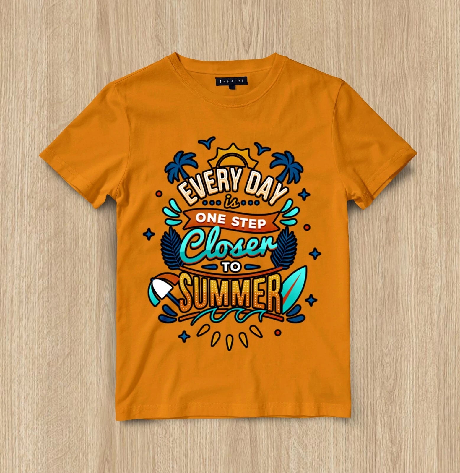 Custom The Beach Countdown Graphic T-shirt Design Unisex Jersey Short Sleeve Tee