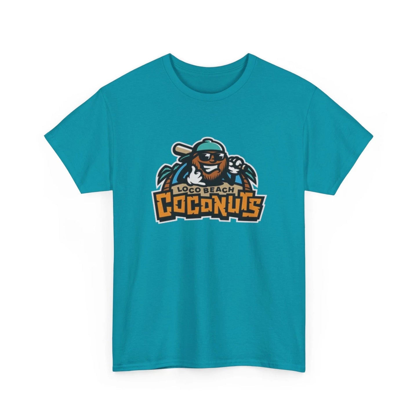 Loco Beach Coconuts Printed T-Shirt Savannah Bananas Baseball Sports Collectible