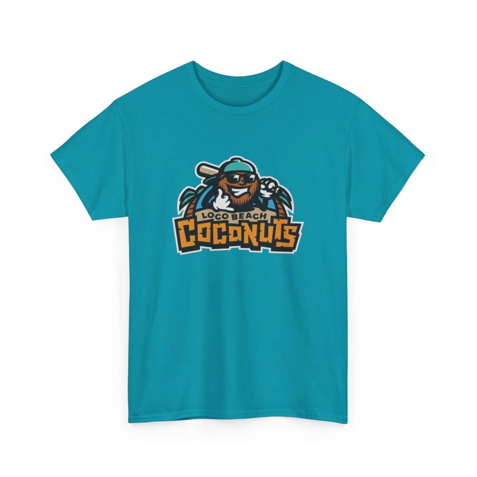 Loco Beach Coconuts Printed T-Shirt Savannah Bananas Baseball Sports Collectible