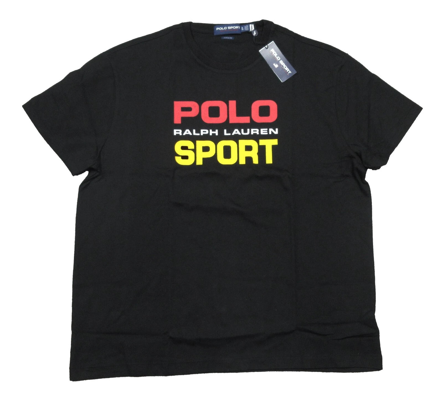 Polo Sport Ralph Lauren Men's Black Logo Graphic Crew-Neck Short Sleeve T-Shirt