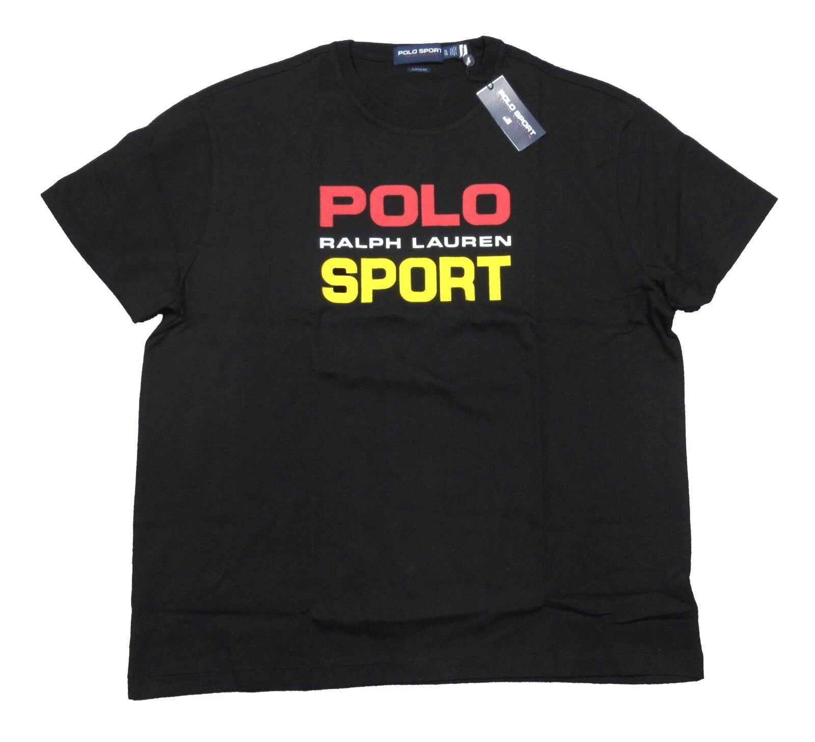 Polo Sport Ralph Lauren Men's Black Logo Graphic Crew-Neck Short Sleeve T-Shirt