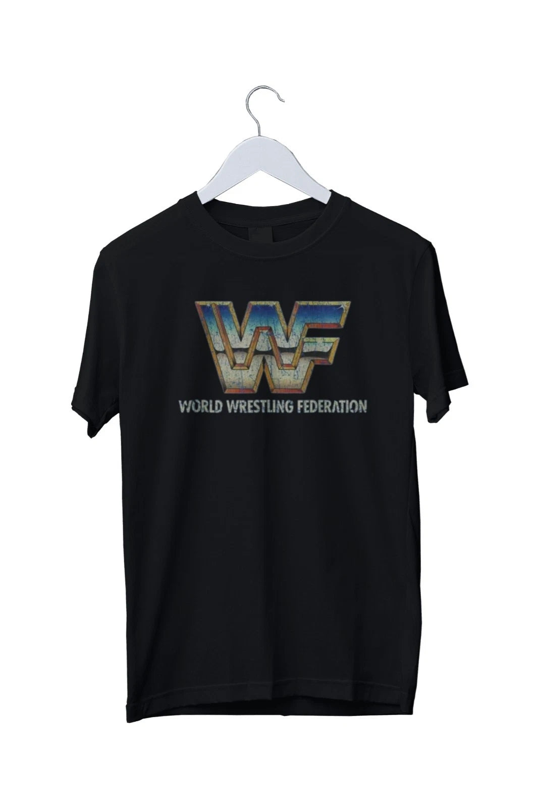 WWF Retrowave Chrome 1985 Vintage Graphic Print T-Shirt Mens S M L XL 2 3 4 XL
