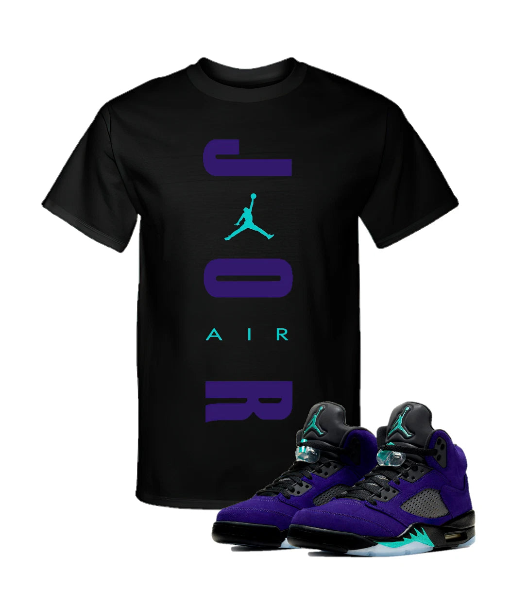 JD 5 Retro Alternate Grape Match Custom Tee T-Shirt