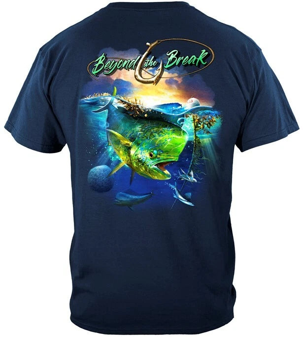 New MAHI DOLPHIN FISH BEYOND THE BREAK T SHIRT  FISHING SHIRT