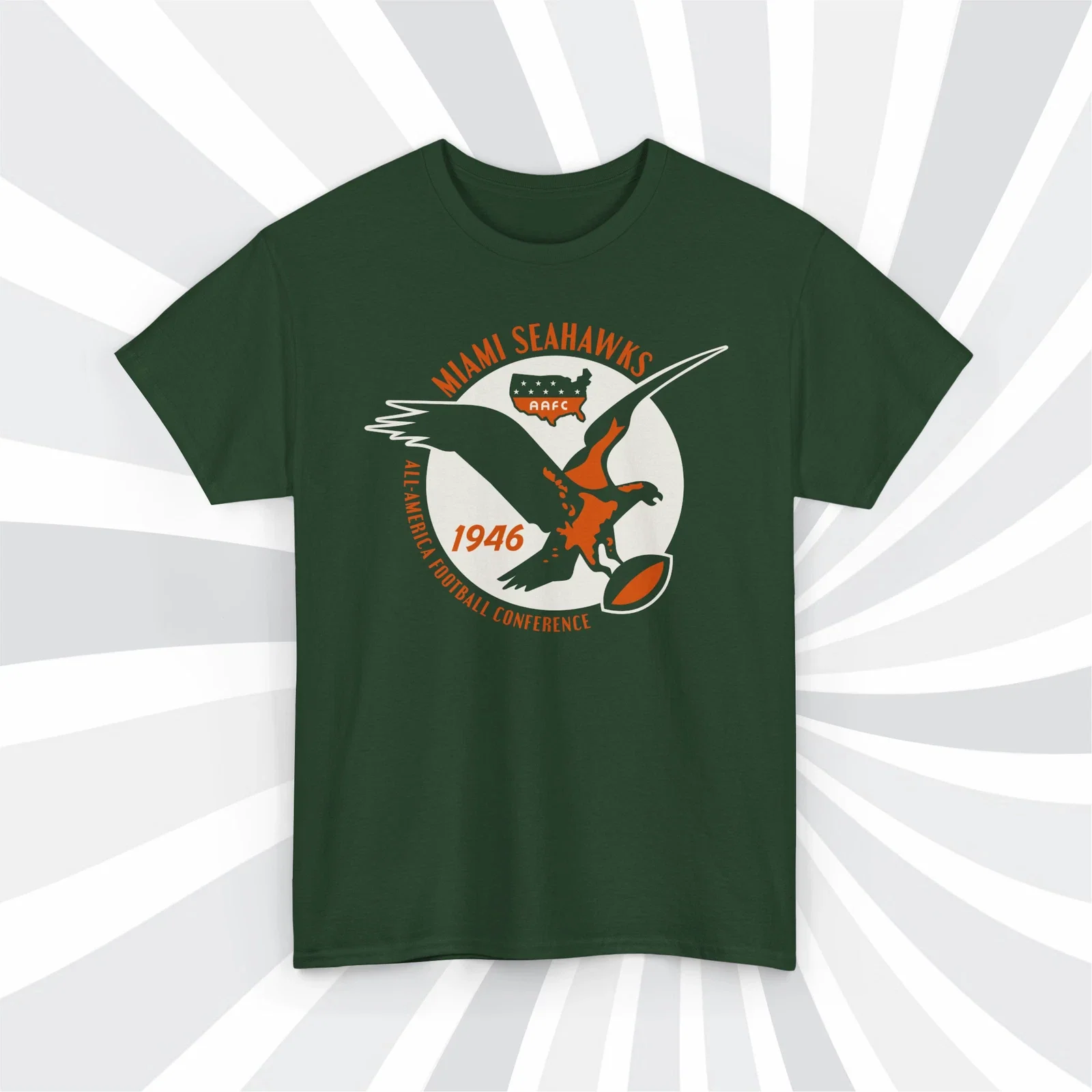 Miami Seahawks 1946 AAFC Vintage Football Forest T-Shirt - Dolphins