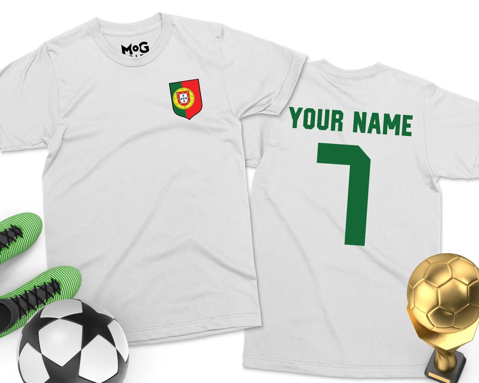 Portugal Custom Football T-shirt Personalised Footballer Gift Ronaldo Adult Kids