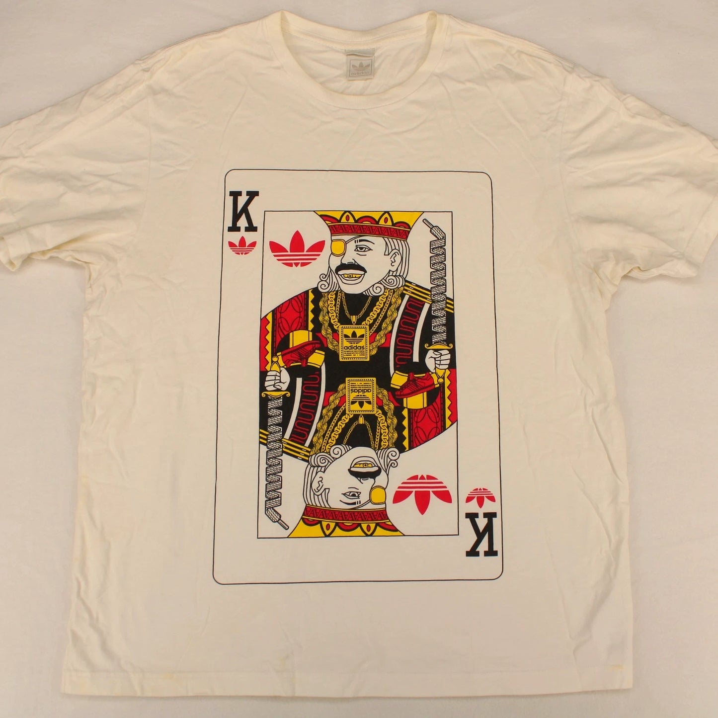 ADIDAS X SLICK RICK Vtg y2k King Card Rap Hip Hop Graphic T-SHIRT Men's XL
