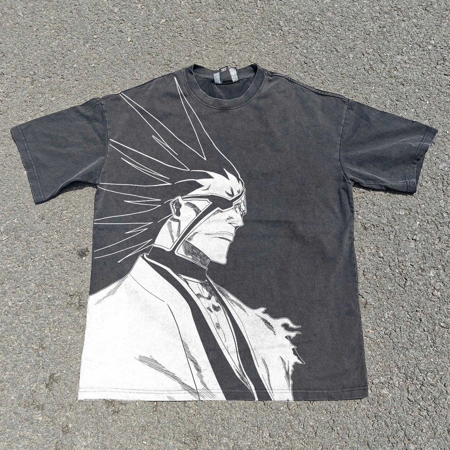 Bleach Kenpachi Zaraki Heavyweight T-Shirt Oversized Vintage Washed 330GSM Tee