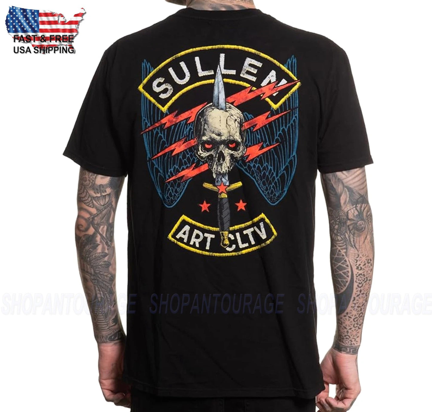 Sullen Art Collective Black Angels Premium SCM7167 Short Sleeve T-shirt For Men