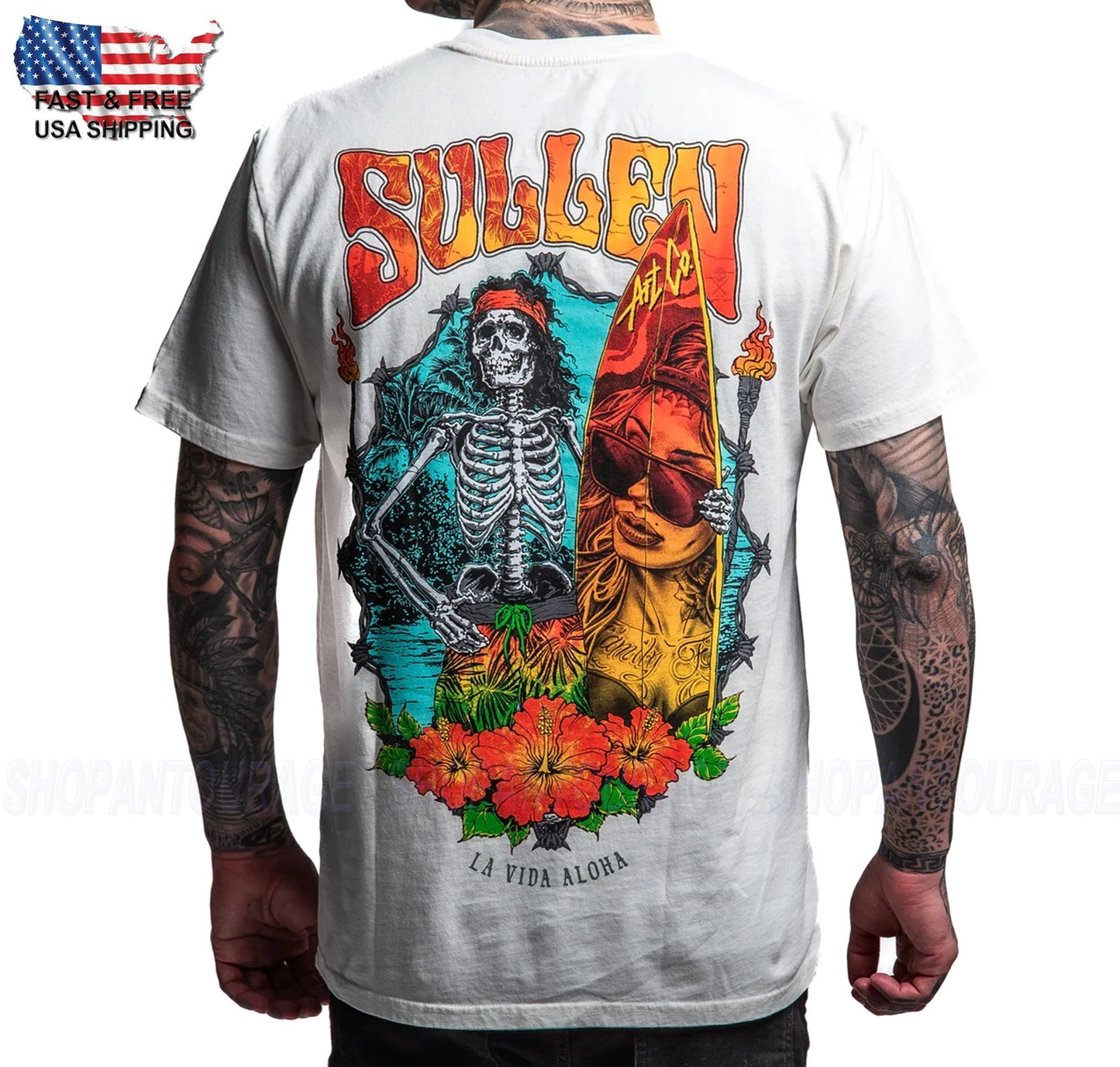 Sullen Art Collective La Vida Aloha Premium SCM8043 Short Sleeve T-shirt For Men