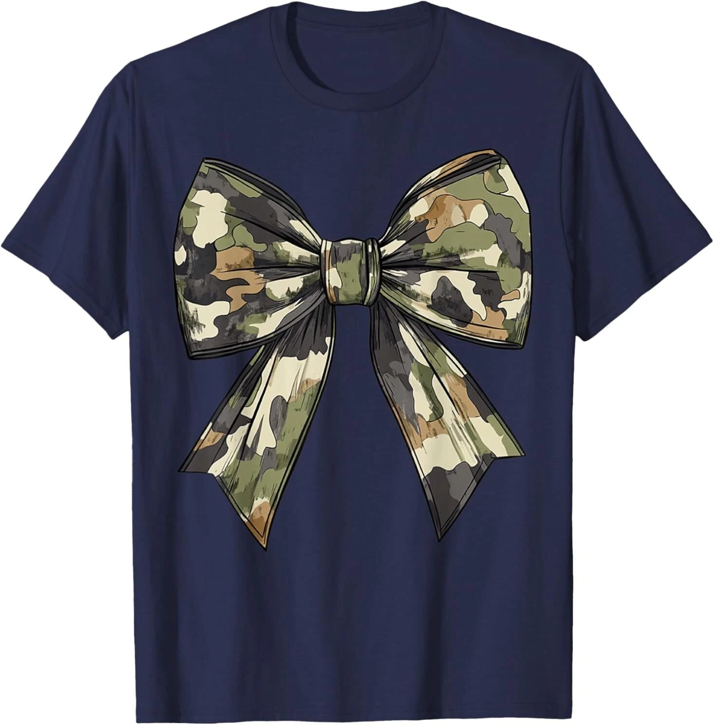 Camouflage Old Camo Bow Camo Coquette Bow Hunting Women Girl T-Shirt