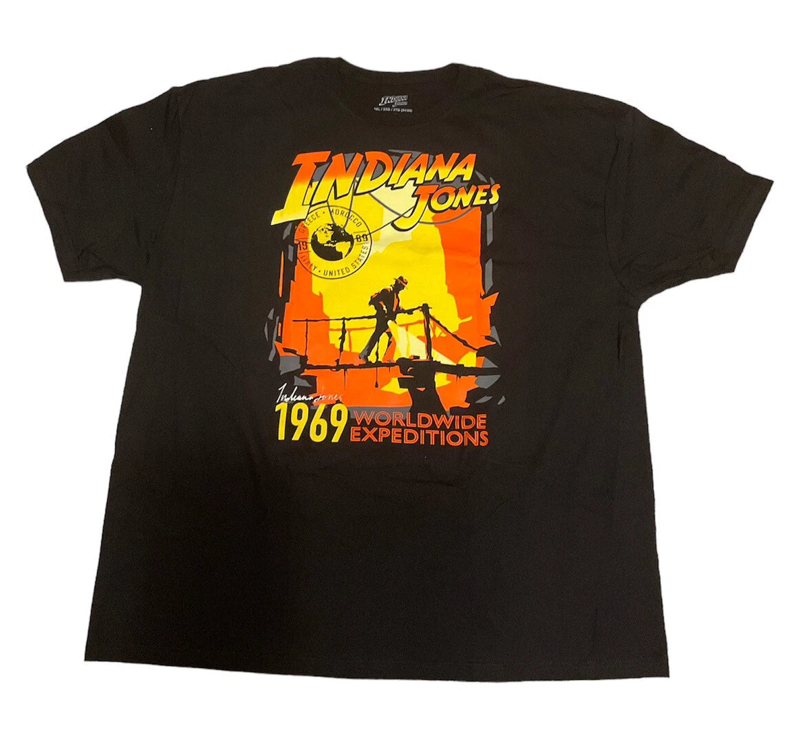 NWT Indiana Jones T-Shirt Worldwide Expedition 1969 Adult 2XL