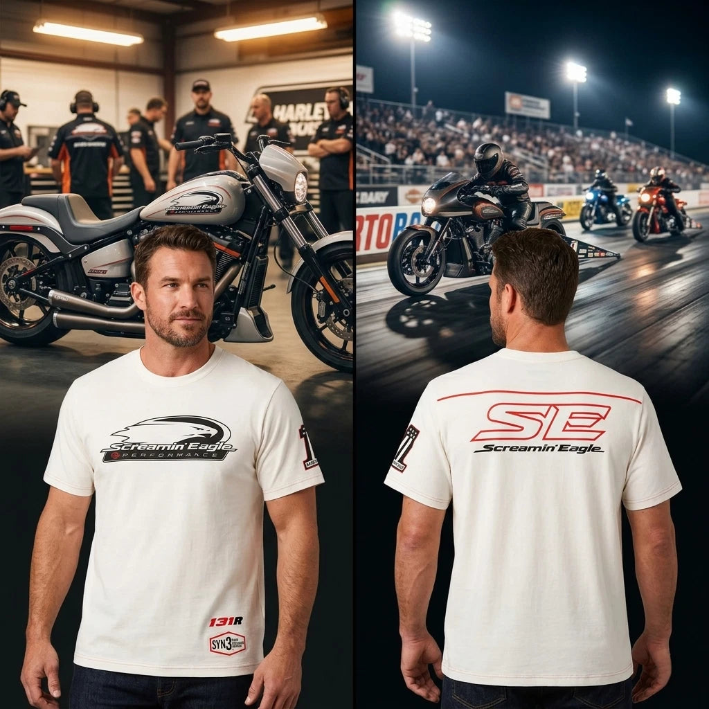 Harley Davidson Screamin Eagle Tee Shirt Fan Custom Reprint Biker Vintage Style