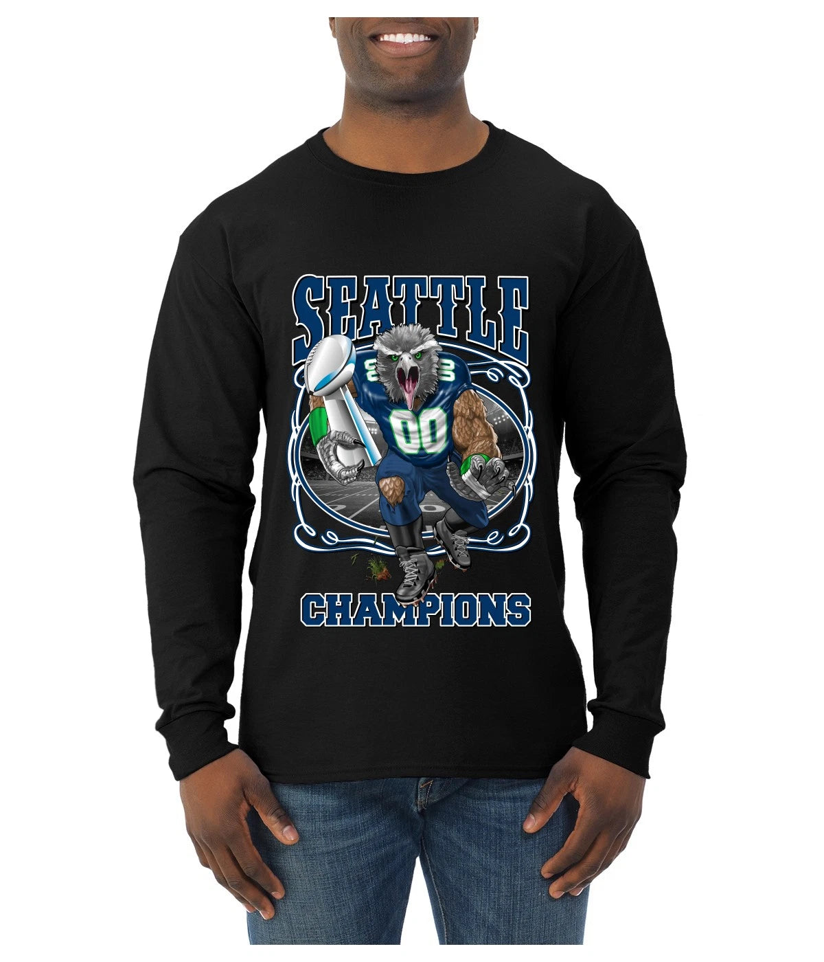 Seattle Football Championsship Sports Mens Long Sleeve Shirt