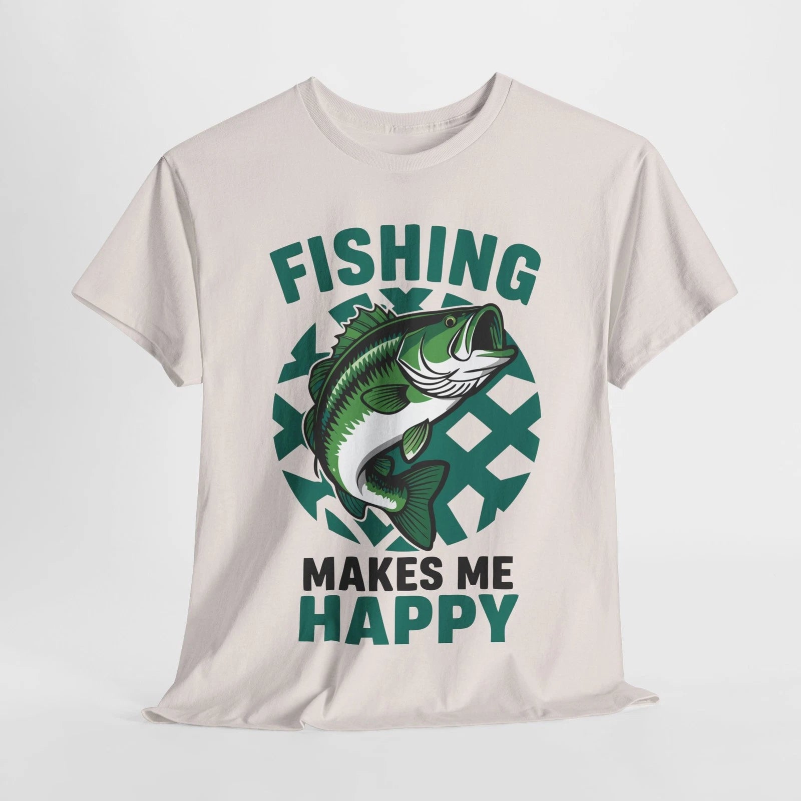 Fishing Makes Me Happy Tee - Unisex Cotton Shirt for Anglers and Outdoor Life