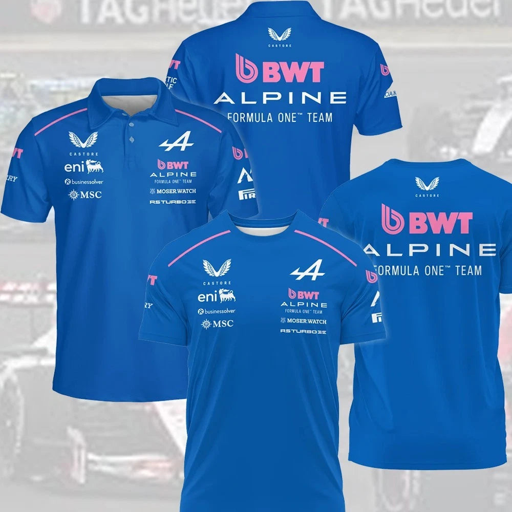 💯NEW NEW -  2026 Alpine F1 Teamwear Polo All Over Print, Fomula 1 Racing