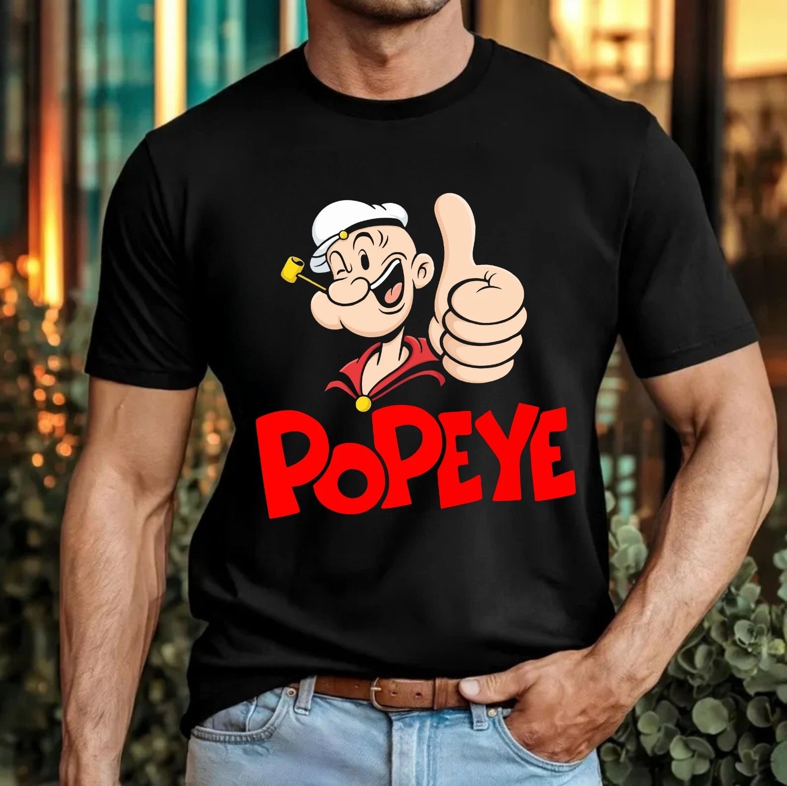 Popeye T-Shirt Retro Vintage The Sailor Man Cartoon Spinach Kids & Adults Top