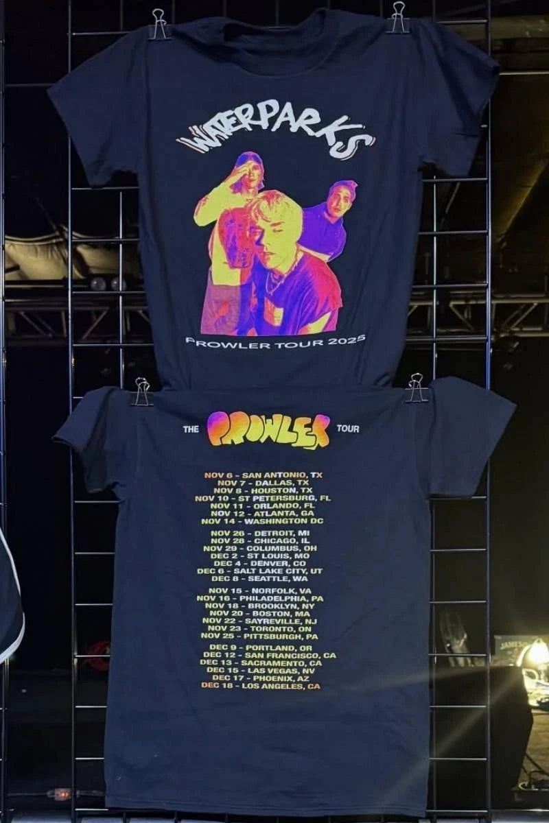 Waterpark The Prowler Tour 2025 Tour Date Merch T-shirt Unisex S-5XL