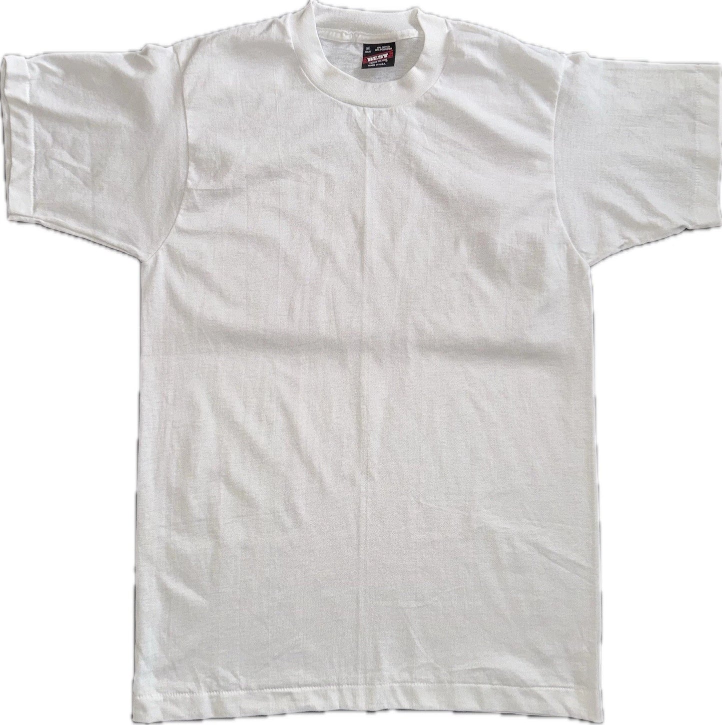 Vintage NOS 90’s Medium White Fruit Of The Loom Best T-shirt. Single Stitch. USA