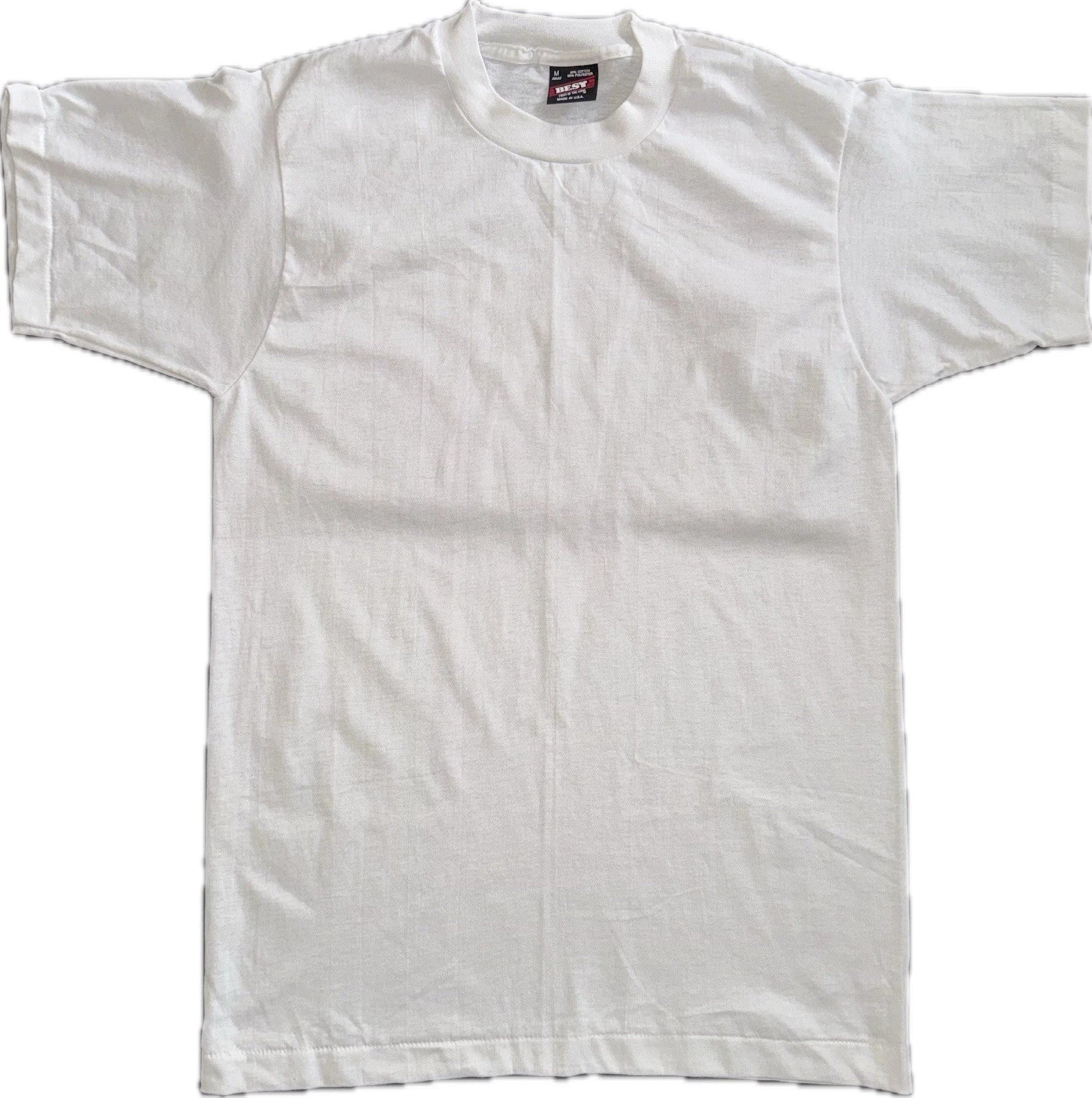Vintage NOS 90’s Medium White Fruit Of The Loom Best T-shirt. Single Stitch. USA