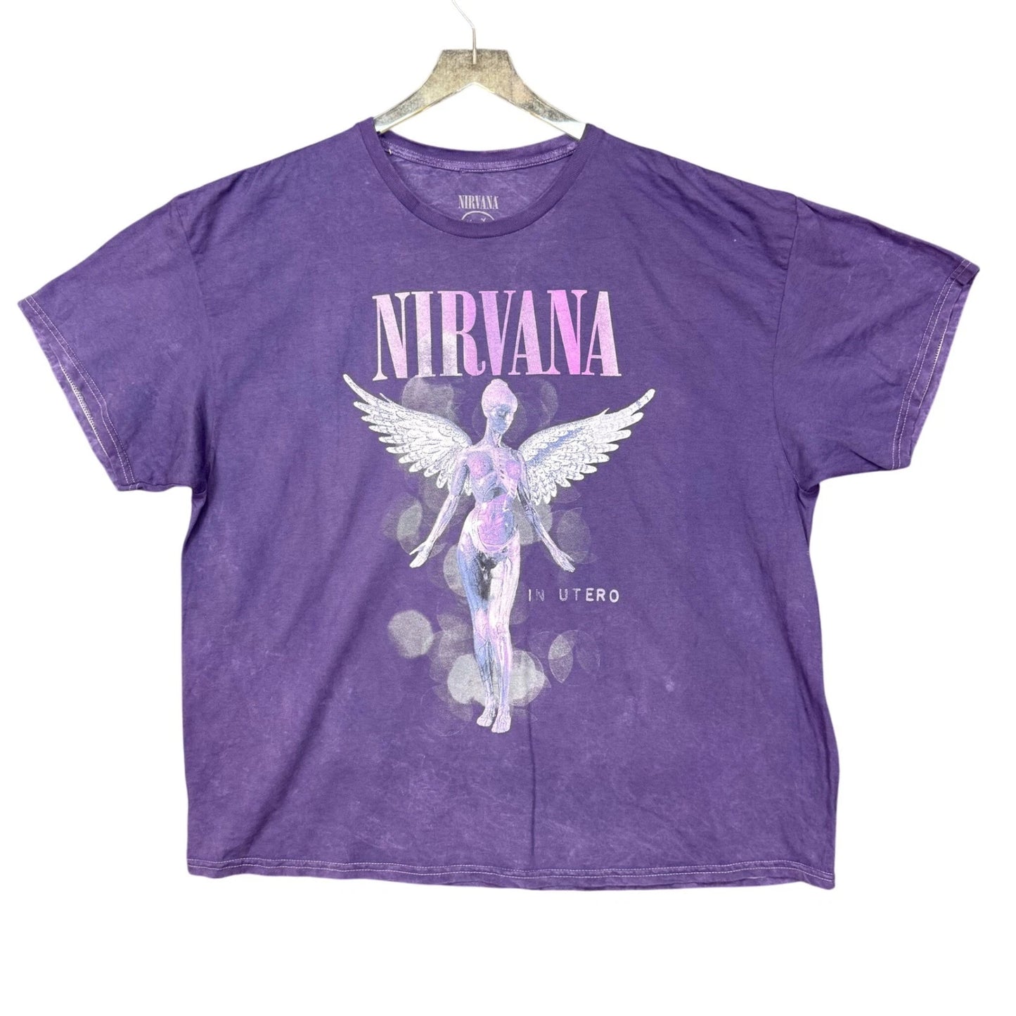 Nirvana Band Tee 3X Purple In Utero Angel Graphic T-Shirt Retro Grunge NWOT