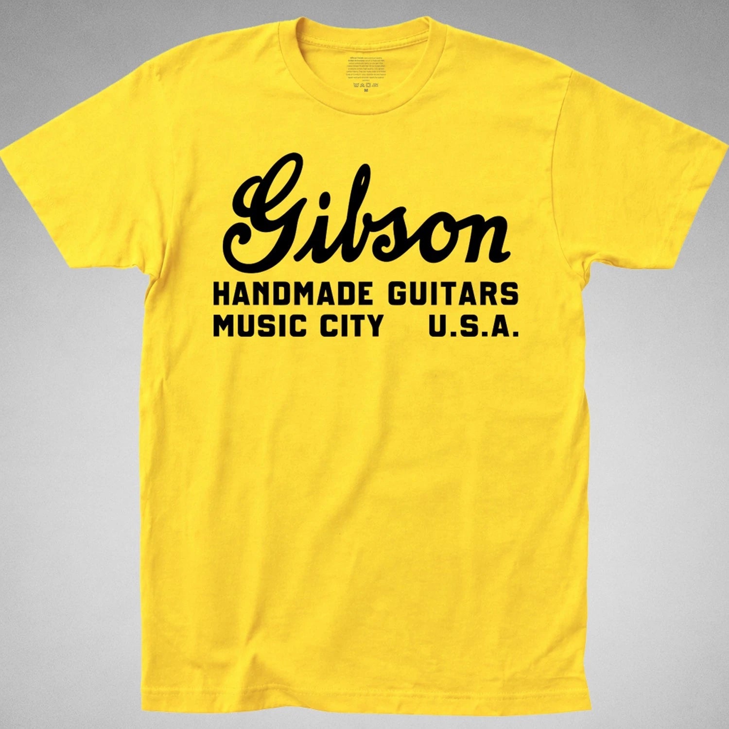 GIBSON Logo T-SHIRT les paul guitar epiphone electric music city amp vintage tee