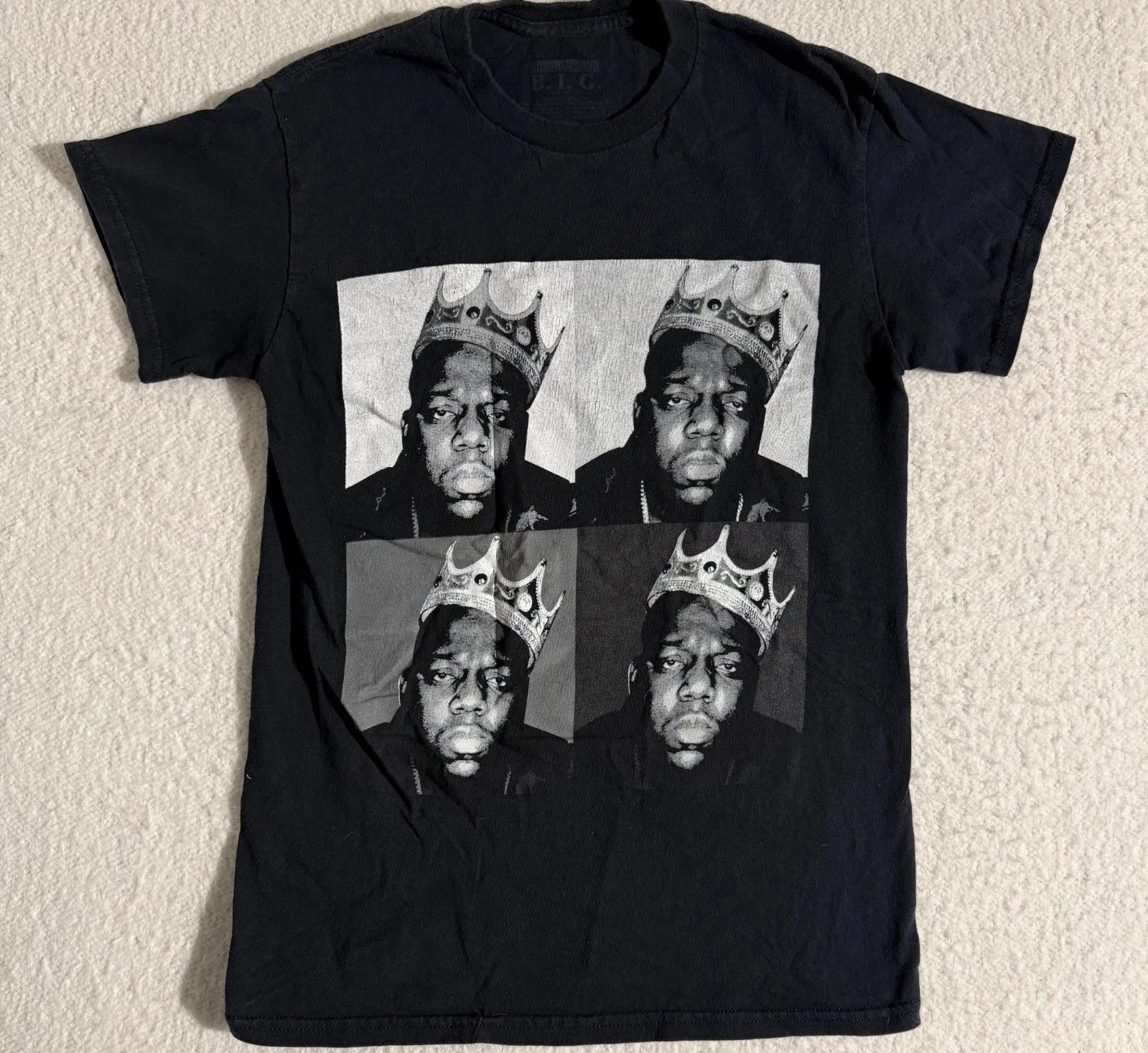 Size S - The Notorious B.I.G. Biggie Pop Art T-Shirt Mens Black Ship Fast!