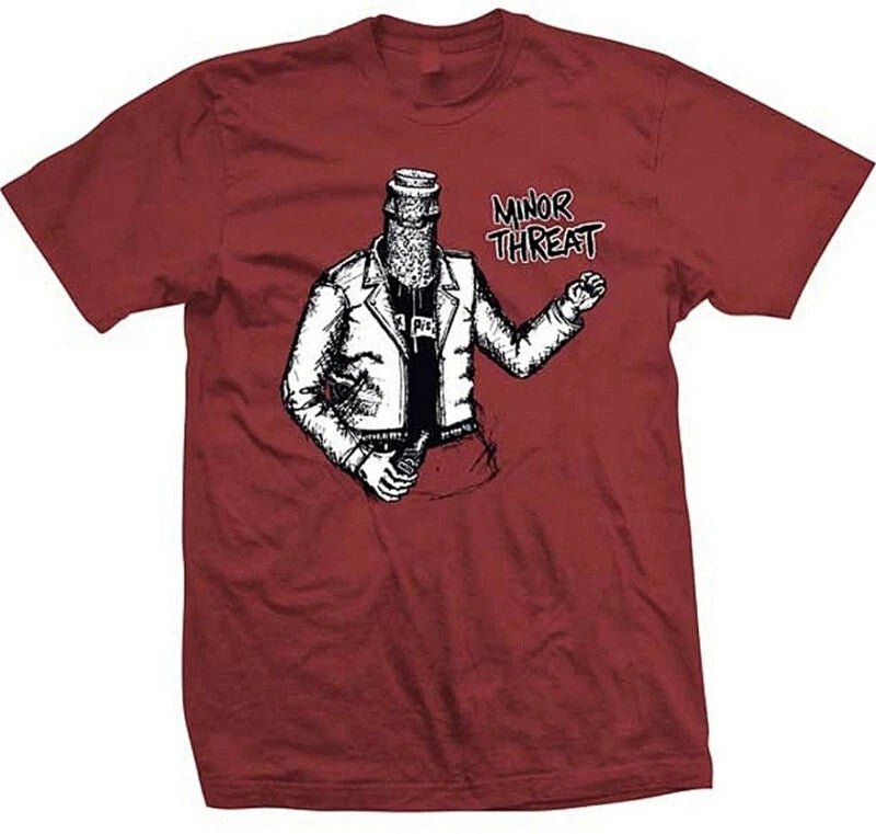 New Authentic Minor Threat Bottled Violence Red Lightweight Punk Band T-Shirt