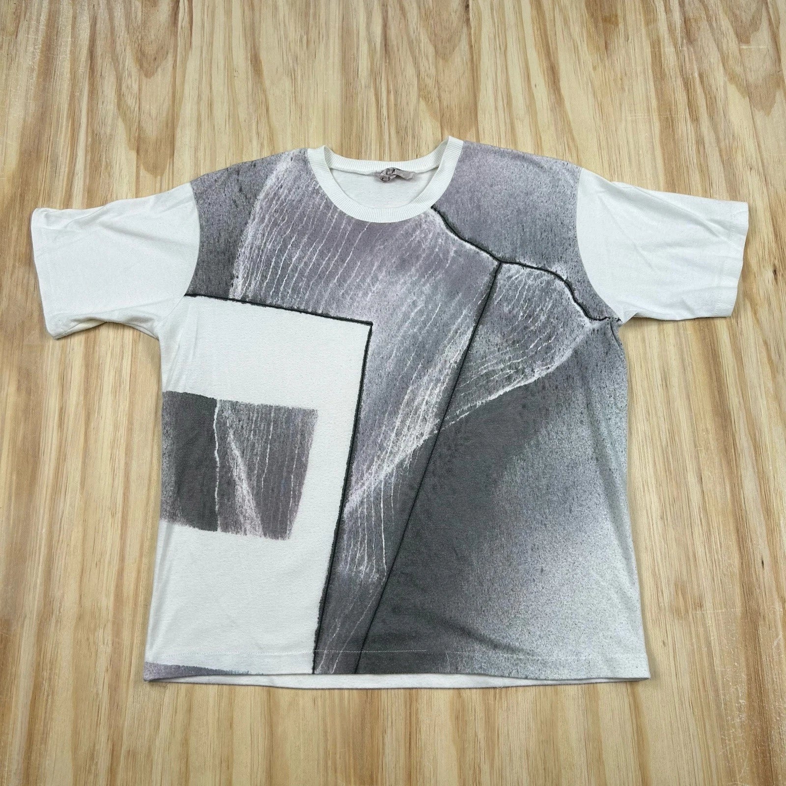 Vintage 80s Geometric Pop Art T-Shirt Mens XL Monochrome Single Stitch