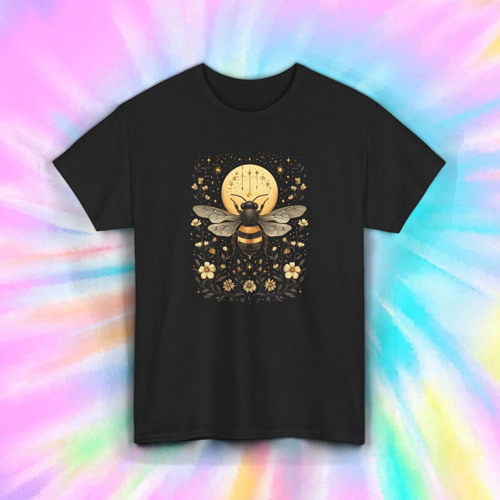 Sun Bee Shirt Floral Nature Magic Spiritual Witchy Boho Celestial Tee S-5XL