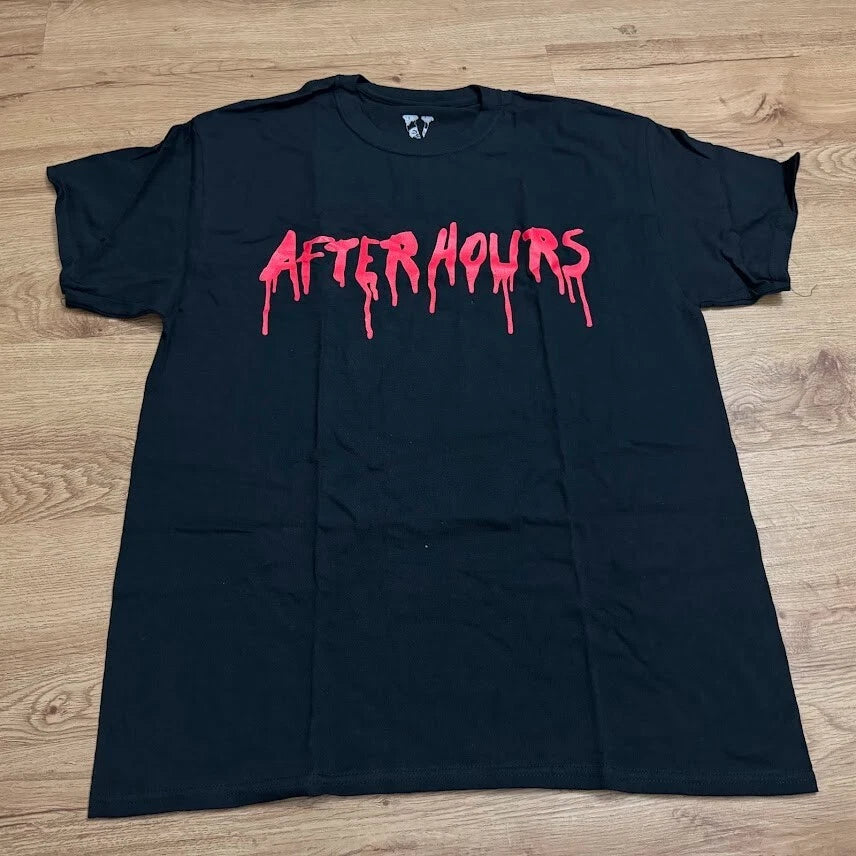 Vlone x The Weeknd After Hours Blood Drip T-Shirt Black Tee NEW XL Carti