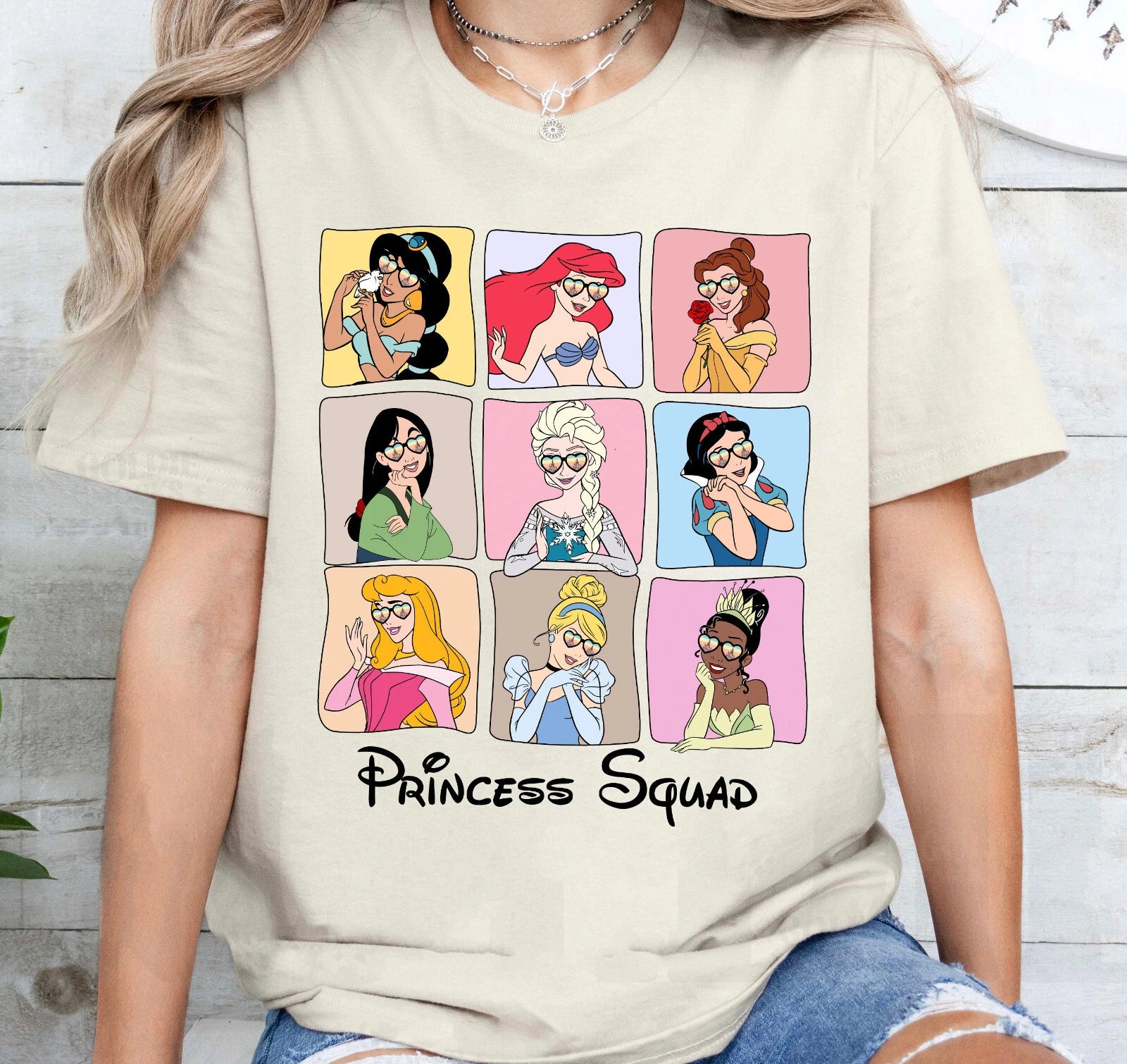 Vintage Disney Princess Squad Characters Group  Unisex Adult Kid Shirt 660077
