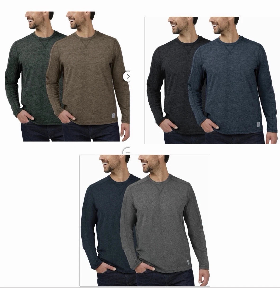 Rugged Elements Men's Sueded Long Sleeve Crew Tee 2-pack