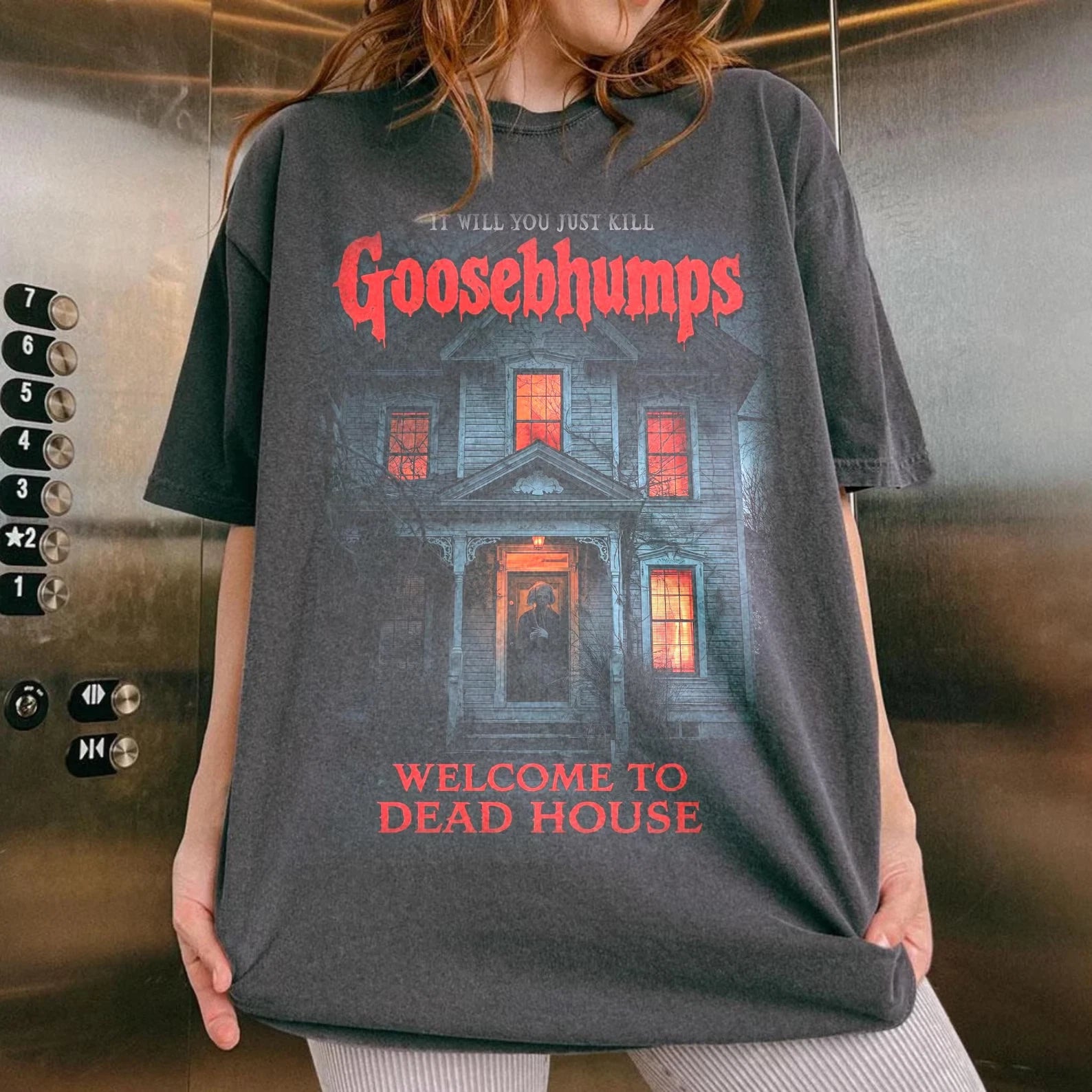 Vintage Haunted House Horror T-Shirt Retro Halloween Graphic Tee