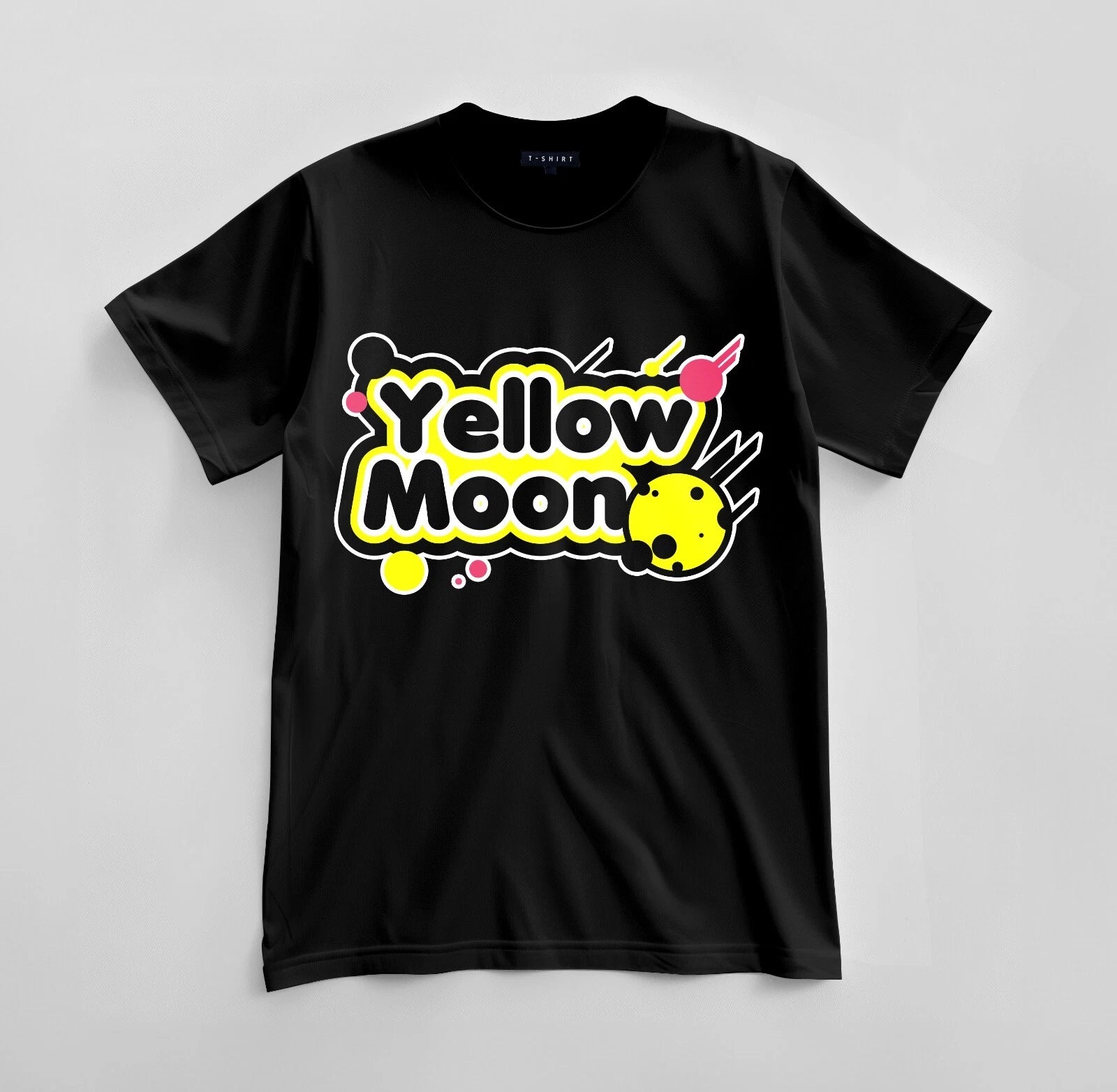 Custom Yellow Moon Graphic T-shirt Design Unisex Jersey Short Sleeve Tee
