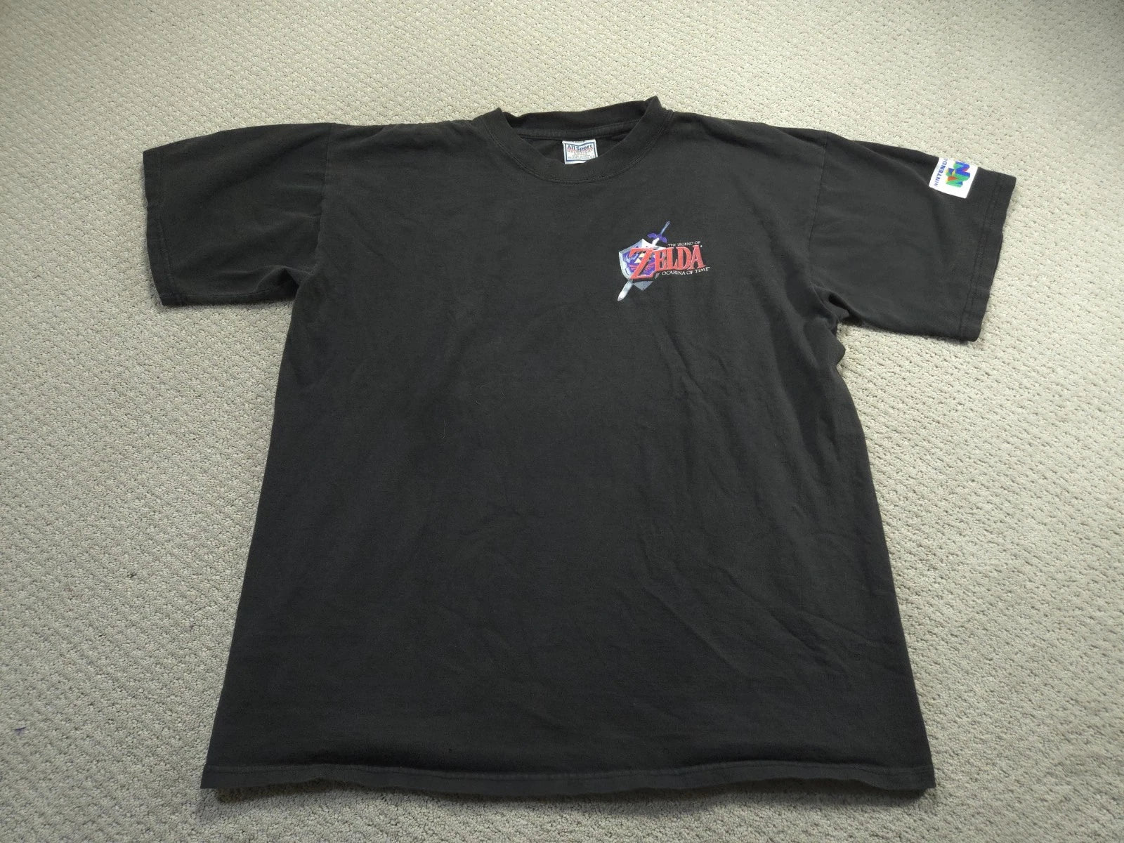 Vintage 98 Zelda Ocarina of Time Shirt Mens XL All Sport Nintendo 64 Promo N64
