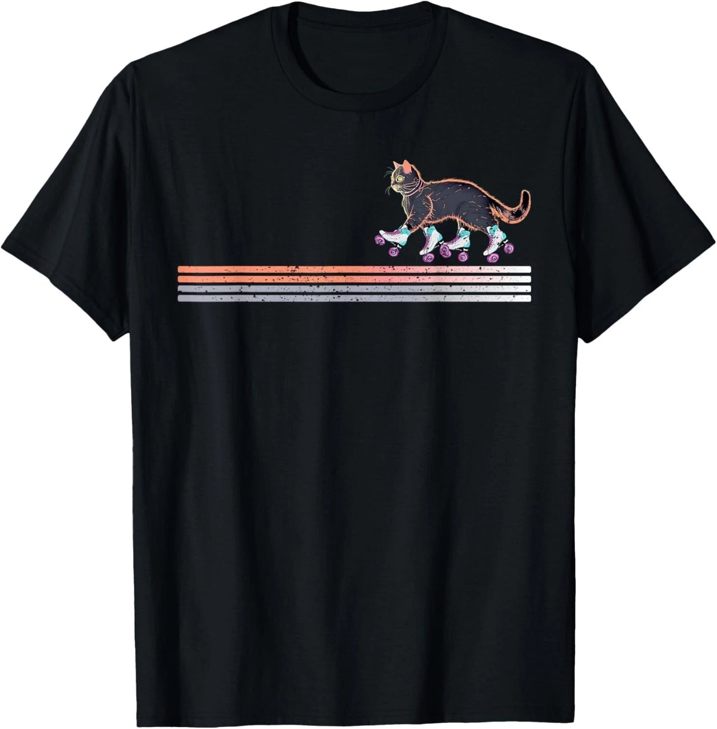 Retro Roller Skating Cats Derby Skater T-Shirt