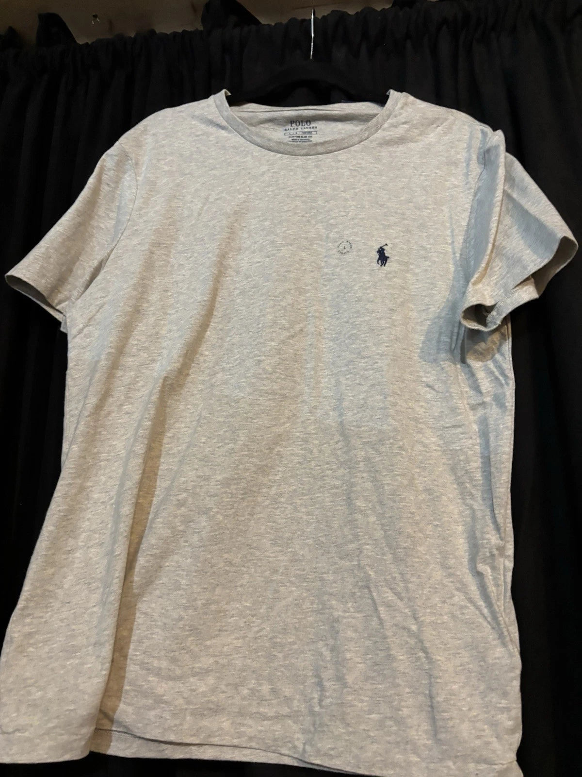 Ralph Lauren Men’s Gray  Tee  Slim Fit NWT Polo Logo Soft