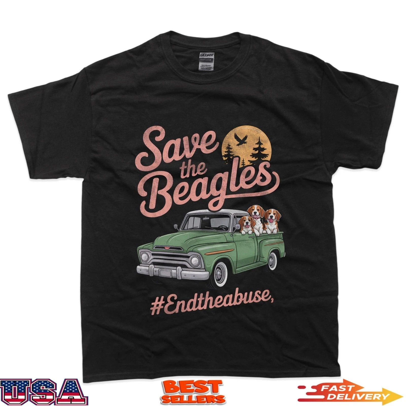 Save The Beagles End Animal Abuse Dog Lover Vintage Men T-Shirt