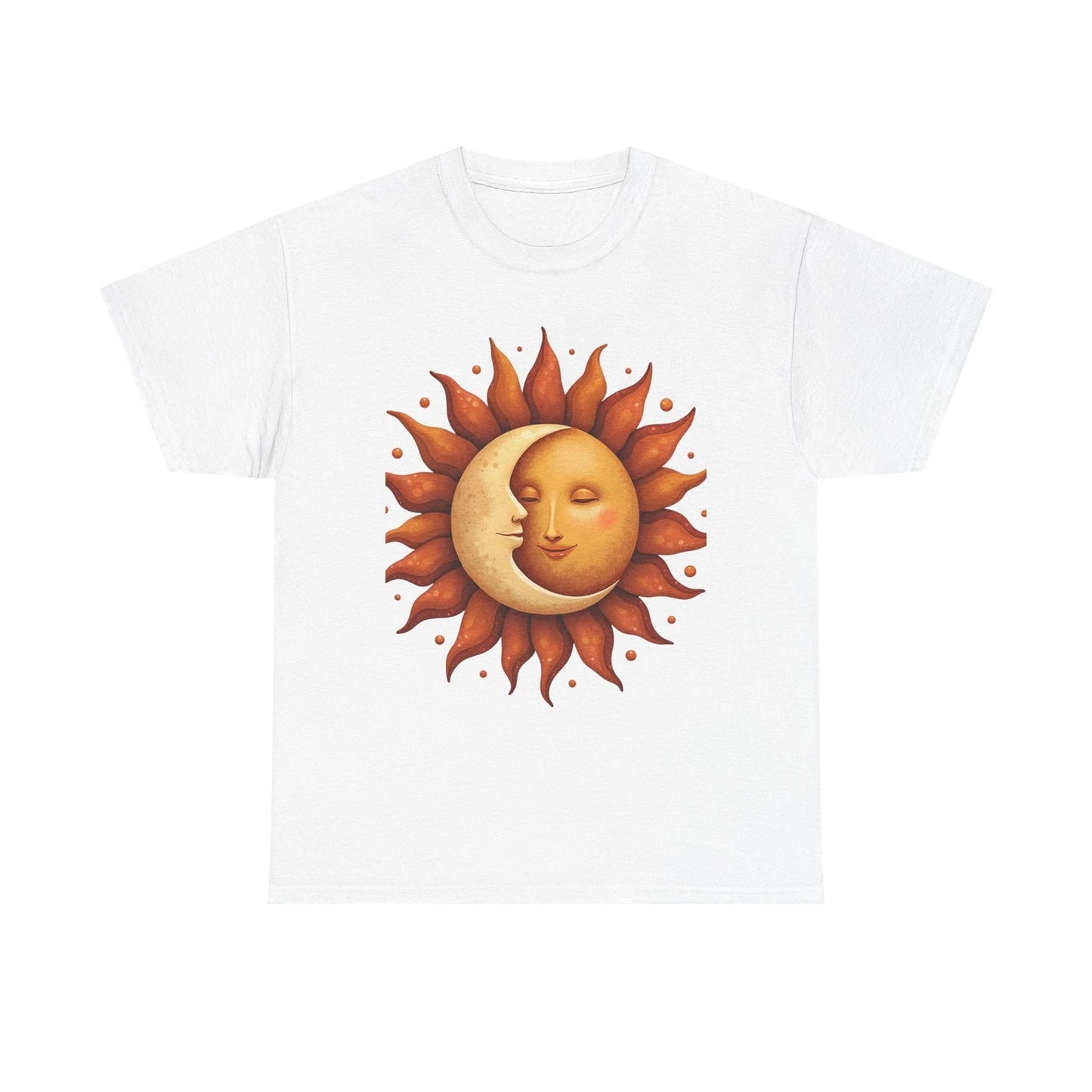 Boho Sun and Moon Unisex Heavy Cotton Tee