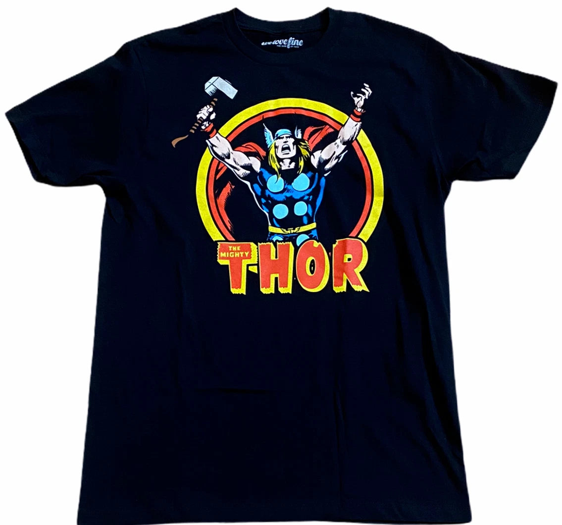 Marvel Comics The Mighty Thor Arms Raised Vintage Design Tee Shirt New