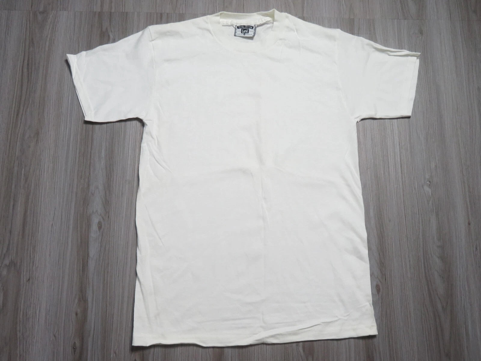 Vintage Lee Blank Shirt White Size Medium Men 90s Made In The USA