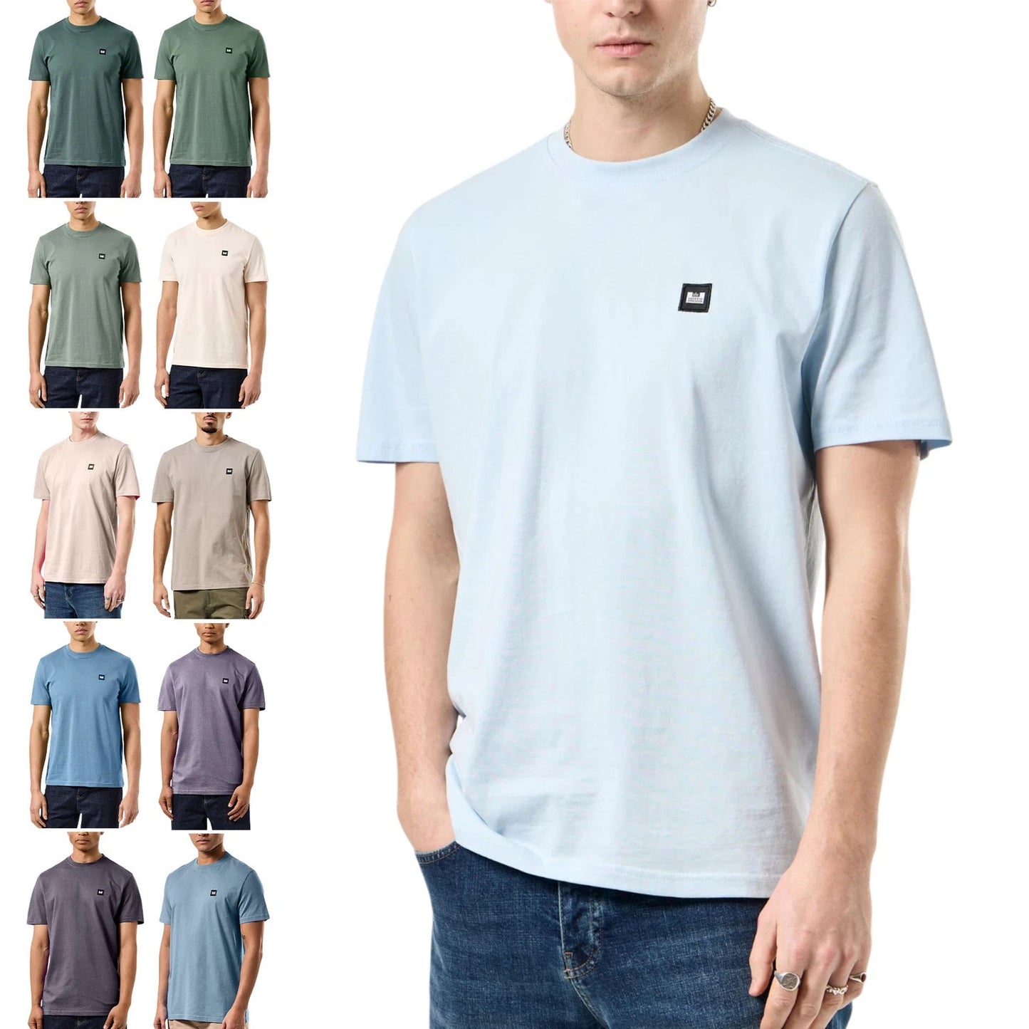 Weekend Offender Mens T Shirts Comfort Rib Neck Solid Soft Summer Tee Patch Logo