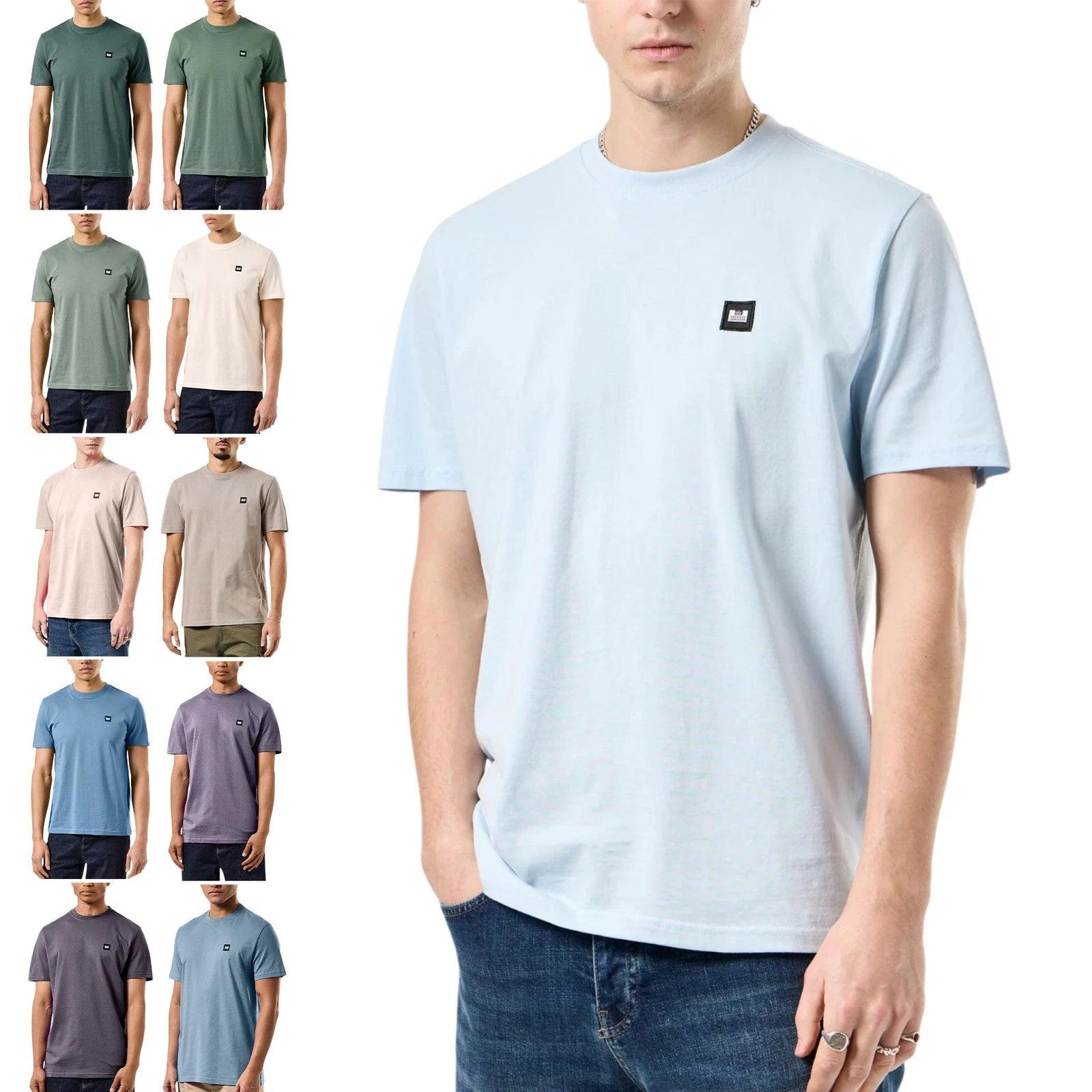 Weekend Offender Mens T Shirts Comfort Rib Neck Solid Soft Summer Tee Patch Logo