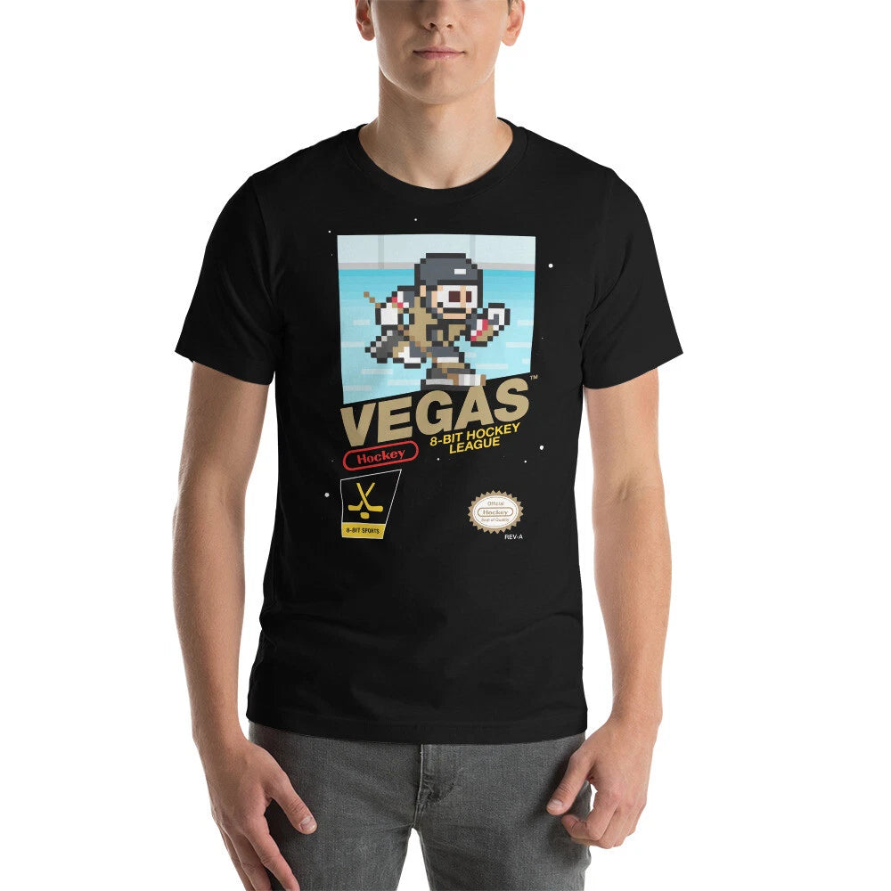 Vegas Golden Knights Hockey Team Jersey 8-bit Retro NES Nintendo Tee T-Shirt