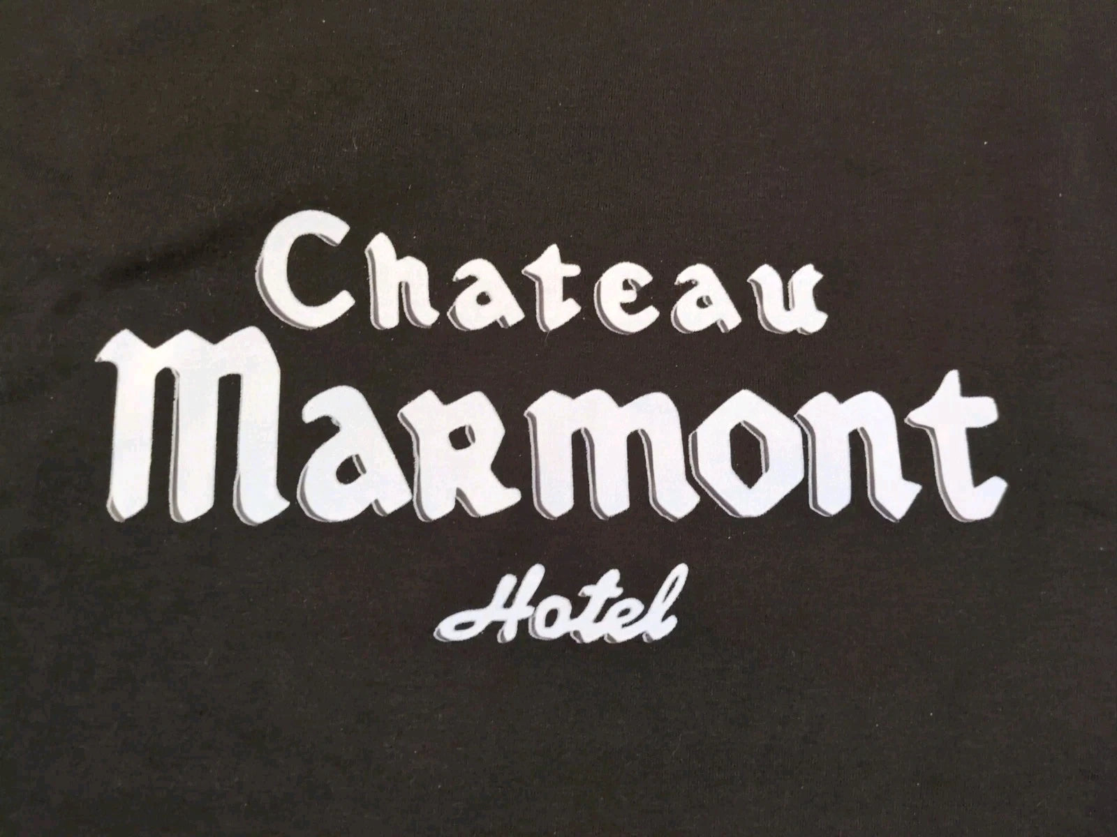 1970s Chateau Marmont Hotel T Shirt Large L Black 42" Chest Cotton Vtg Look