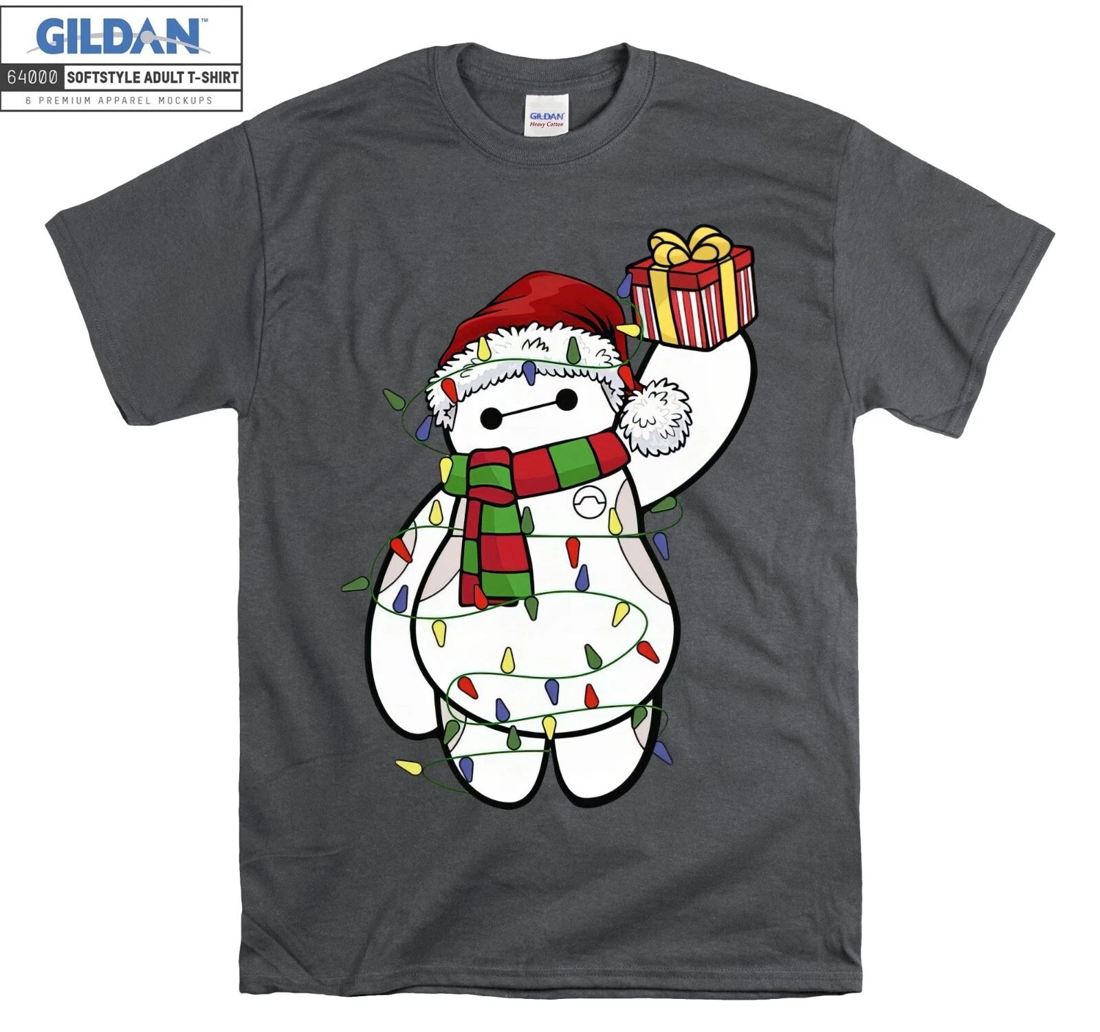 Big Hero 6 Baymax Christmas Lights Santa B Hoodie Tshirt Men Women Unisex AB225