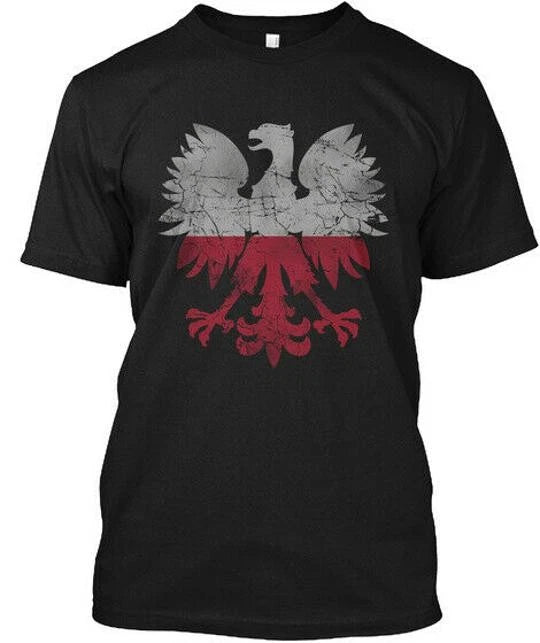 Vintage Polish Flag Eagle Poland T-Shirt Made in the USA Size S to 5XL