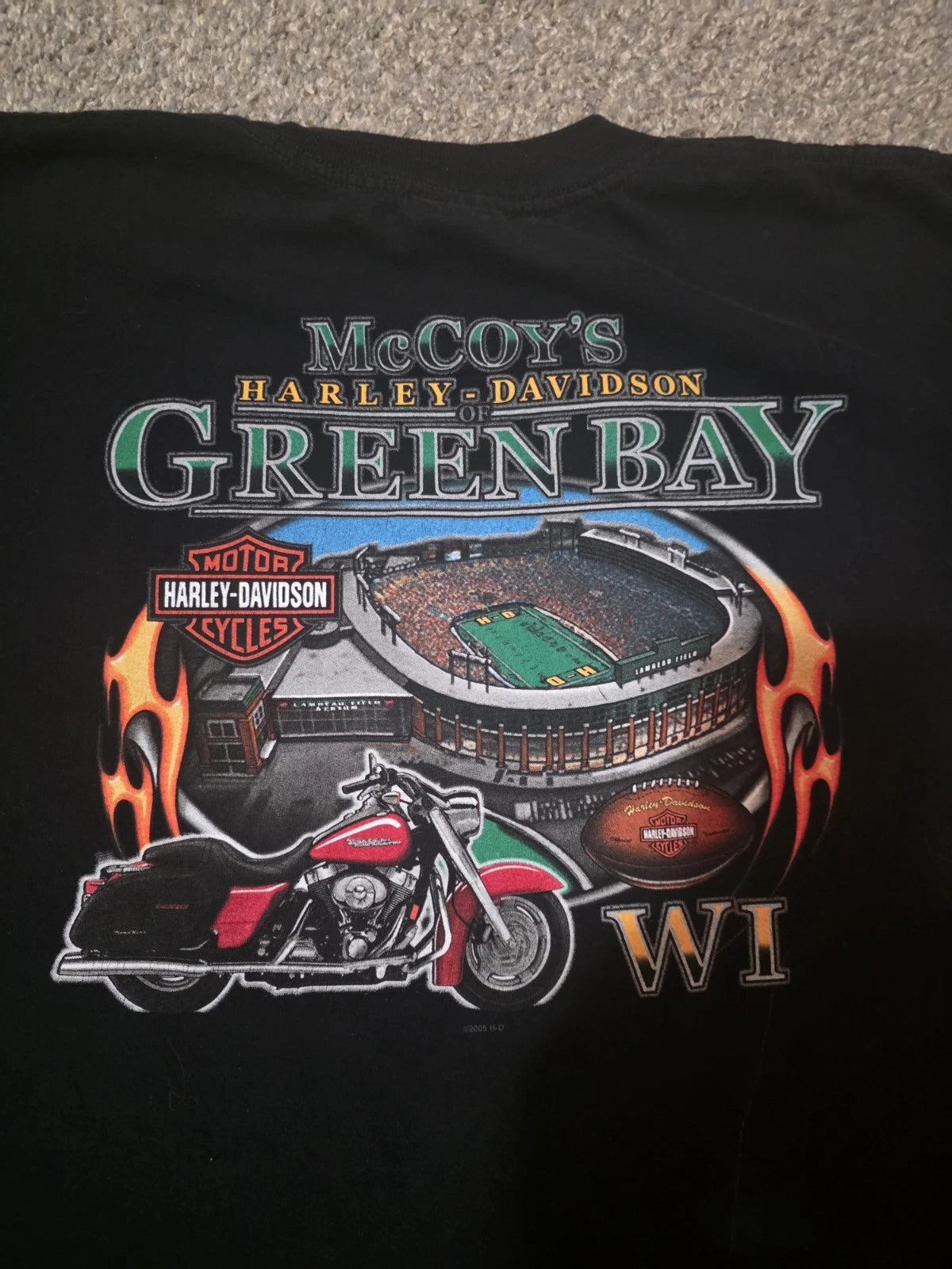 Vintage Harley Davidson McCoy Green Bay Shirt XL