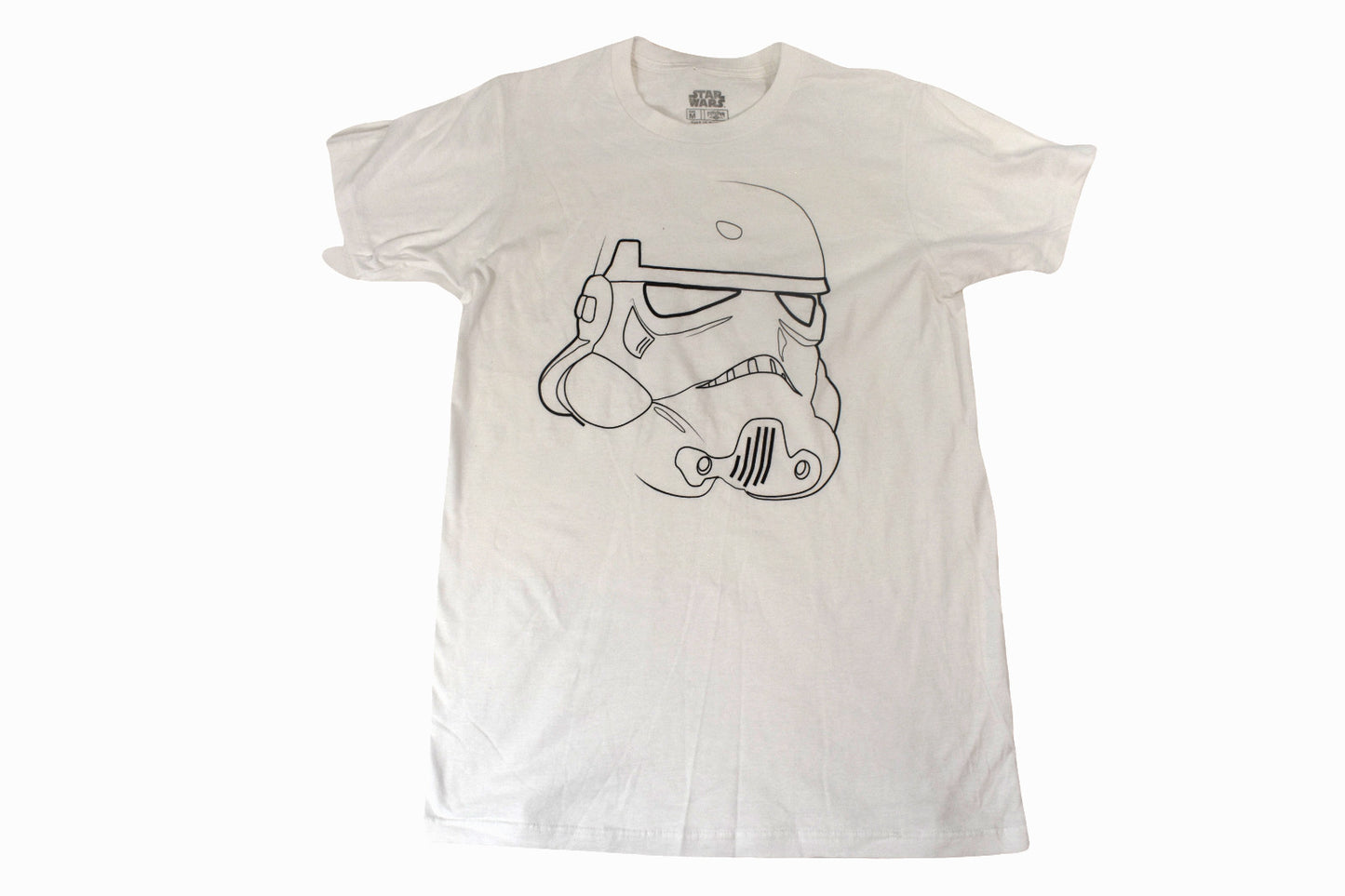 Star Wars Mens Stormtrooper Helmet Outline Graphic White Shirt NWT Medium